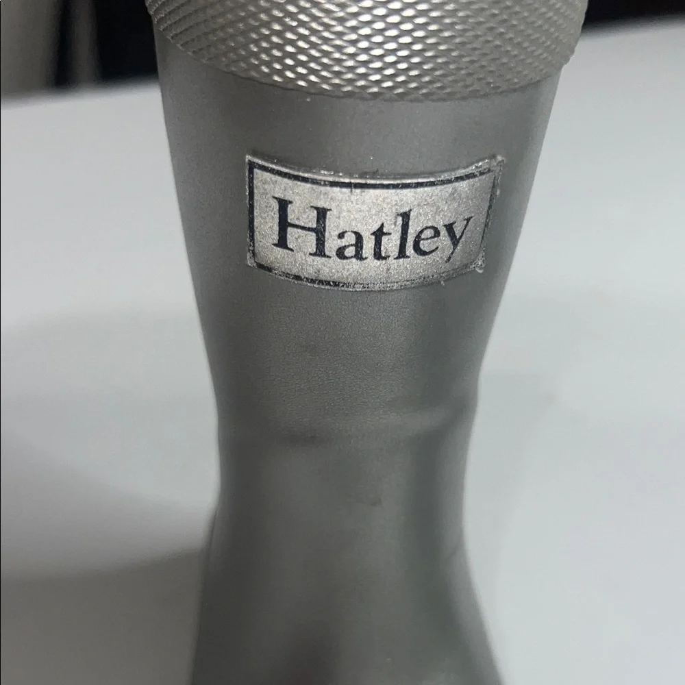 Hatley Metallic Gray Kids Rain Boots
